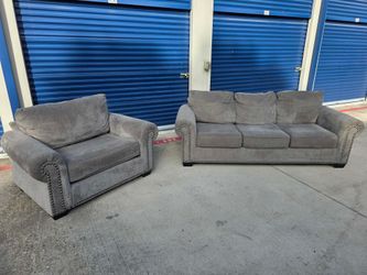 Nailhead couch and chair