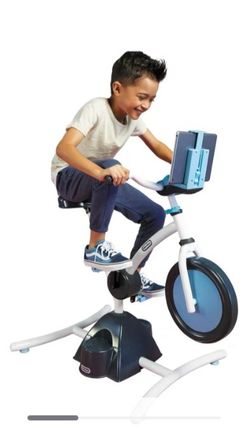Little Tikes Little Tikes Pelican Explore & Fit Cycle Fun Fitness Adjustable Exercise Equipment Kids Stationary Bike with Videos Audio and Music for C