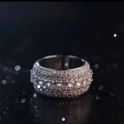 Iced Out Full Moissanite Ring 925 Silver