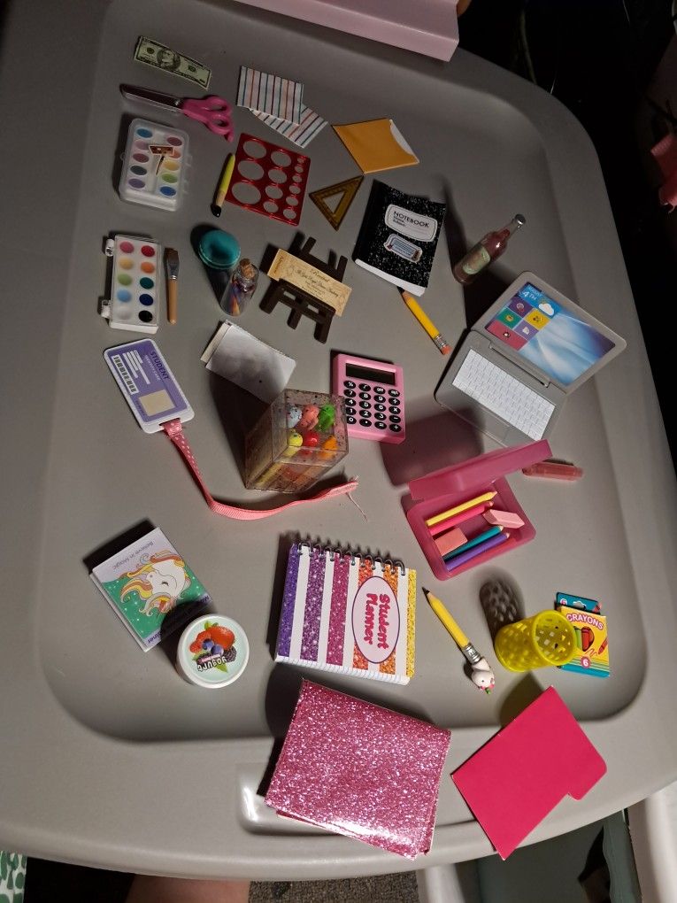 American Doll School Desk Backpack And Accessories