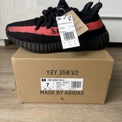 adidas yeezy boost 350 core black red size 7