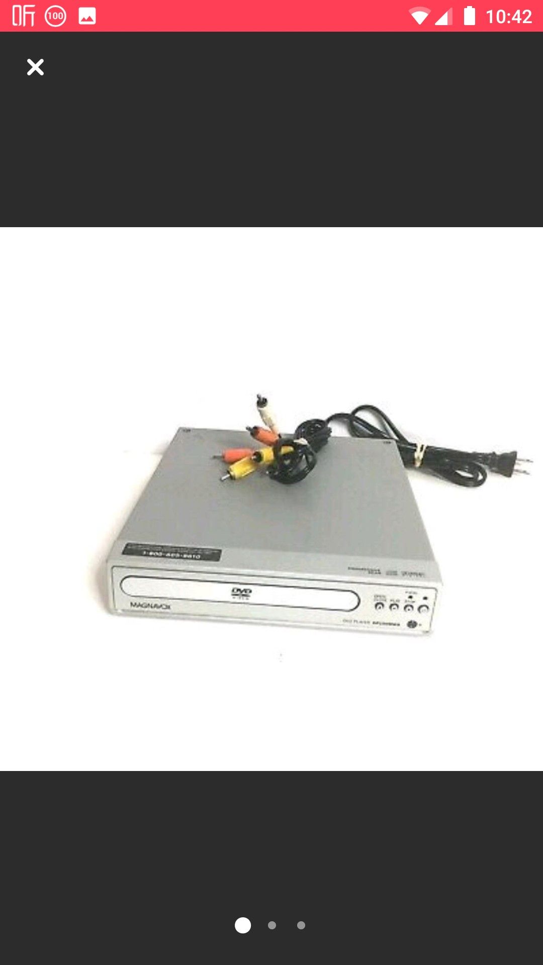 Magnavox DP100MW8B Silver DVD Player Small Lightweight