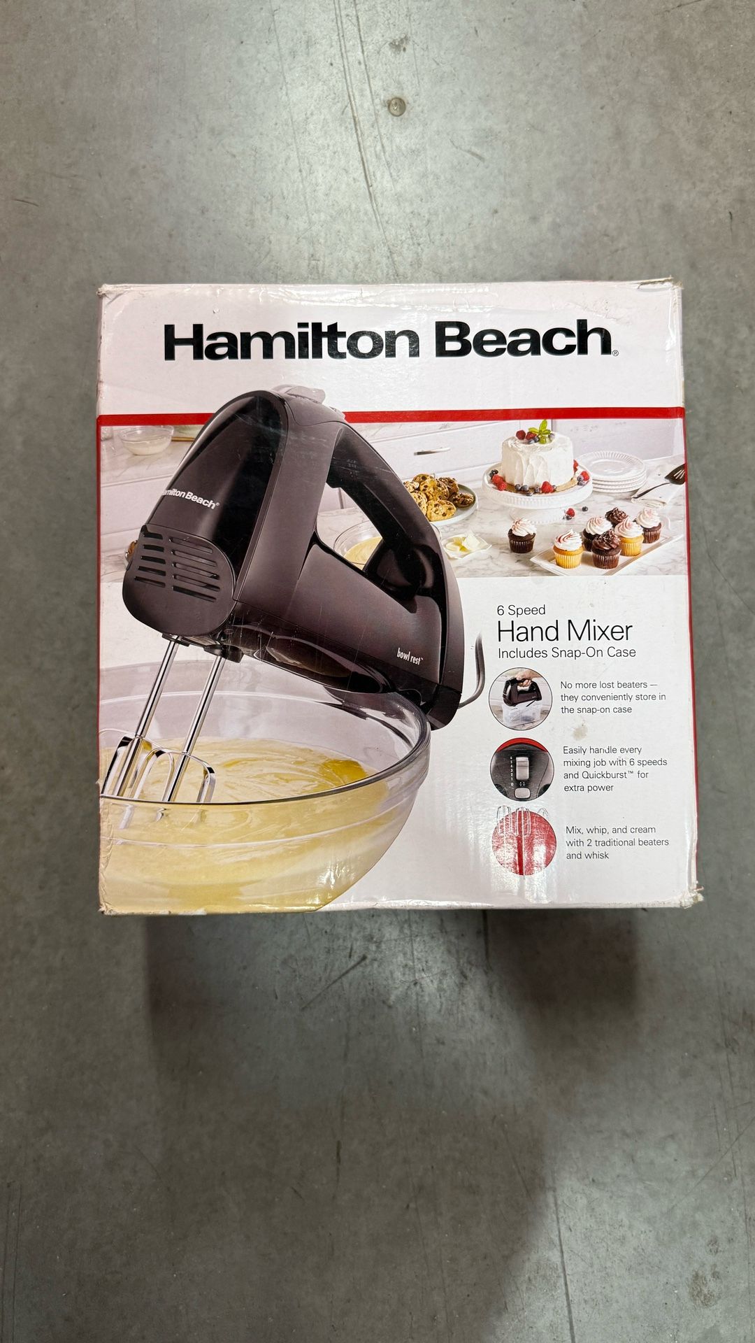 Hamilton Beach 6-Speed Hand Mixer – With Snap-On Storage Case