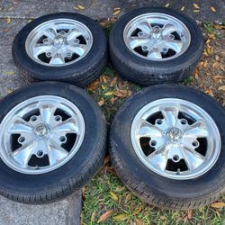 VW Empi GT 5 Spoke Polished Aluminum Wheels 5 x 205, 15" w/tires