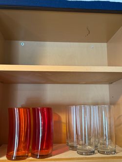 Set of 6 Colorful and 6 Clear Glasses