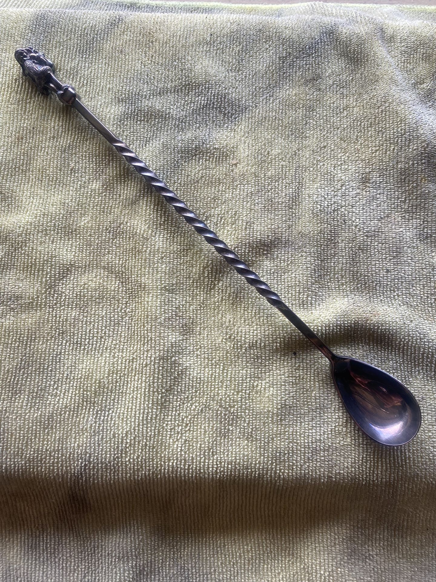 Vintage Reed & Barton 11 Inch Silver Plate Santa Claus Christmas Cocktail Spoon
