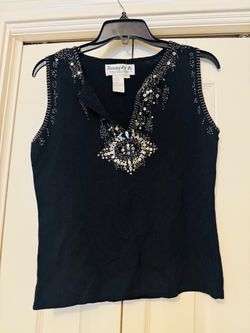 Joseph A. Black Sequin Embellished Sleeveless Top