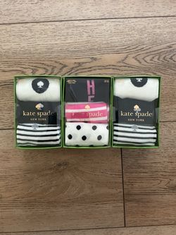 Brand New Kate Spade New York Socks 3-Pack Gift Boxes