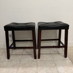 Dark Brown Bar Stools - Set