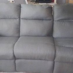 Grey Reclining Sofa 