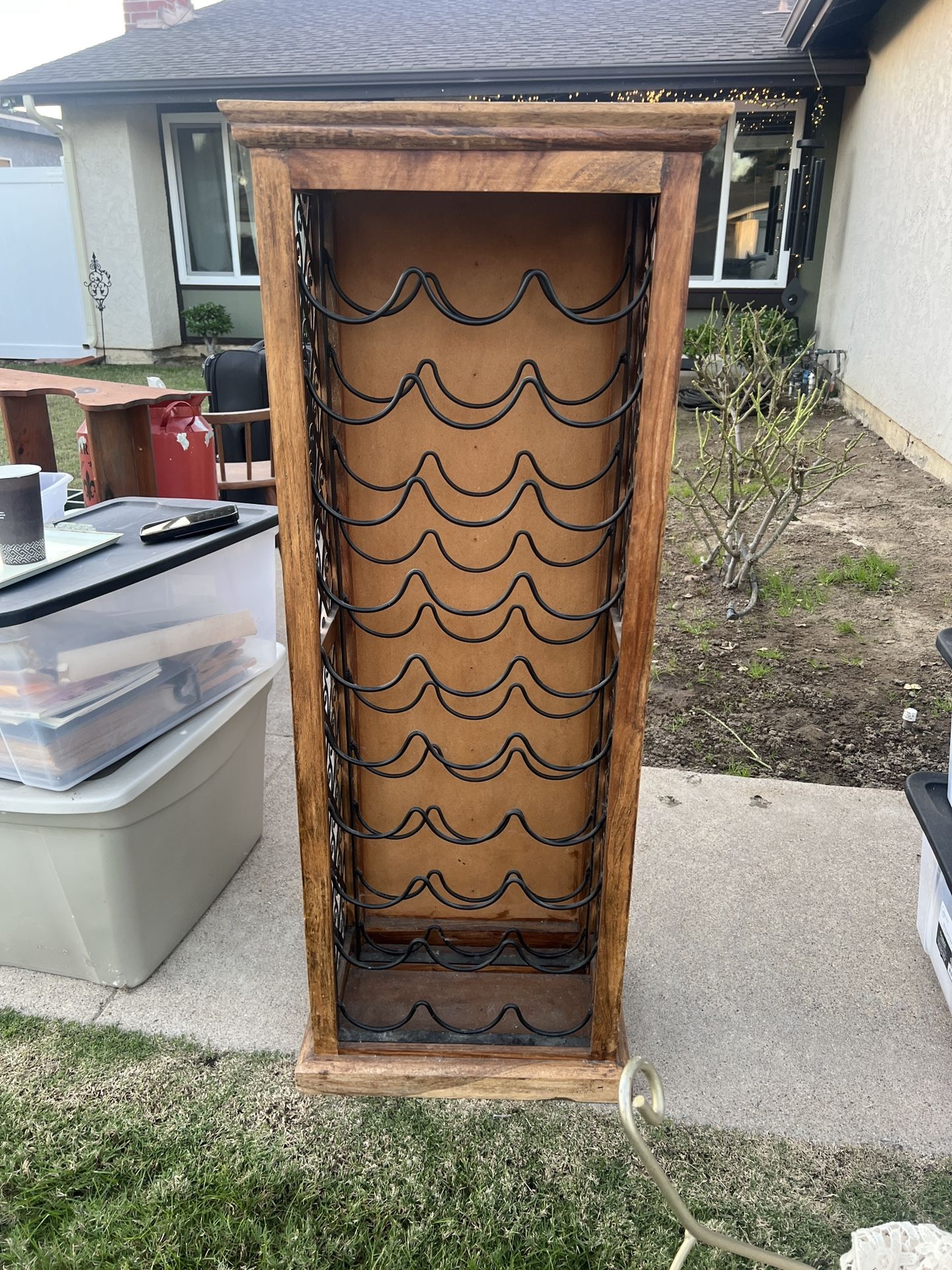 Wine Rack Shelf Freestanding Wood—holds 30 Bottles