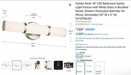 Kichler Rosh 18" LED Bathroom Vanity Light Fixture