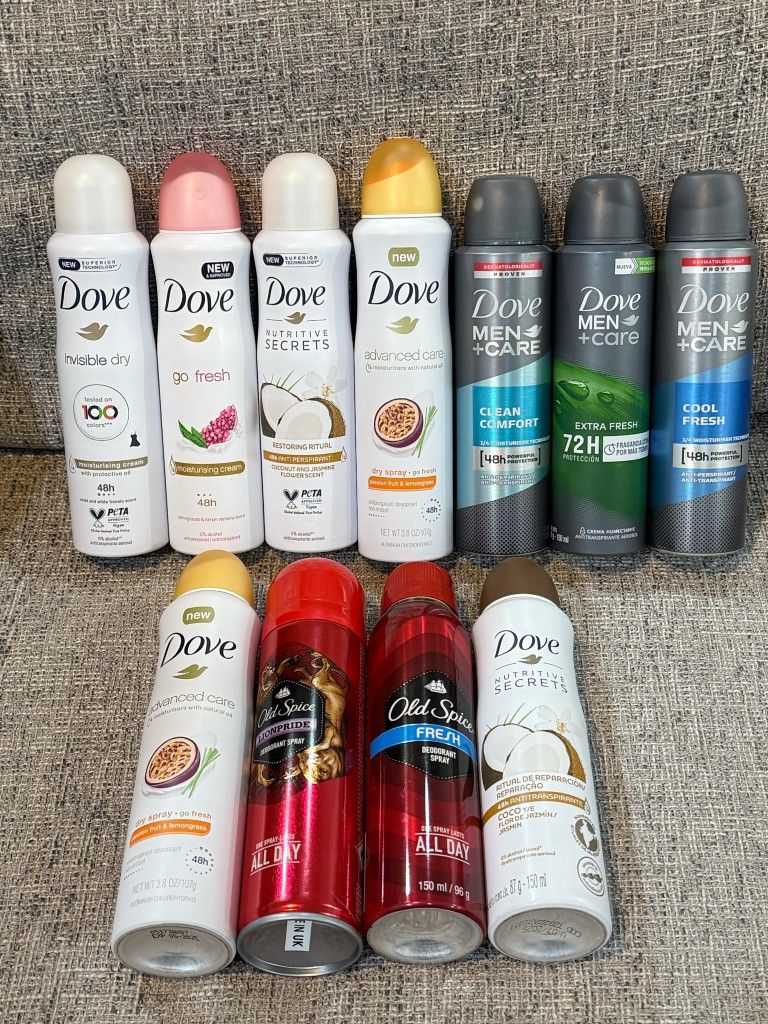 Dove / Old Spice Antiperspirant/ Deodorant Sprays 2 For $8 