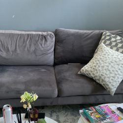 Velvet Grey Sofa 