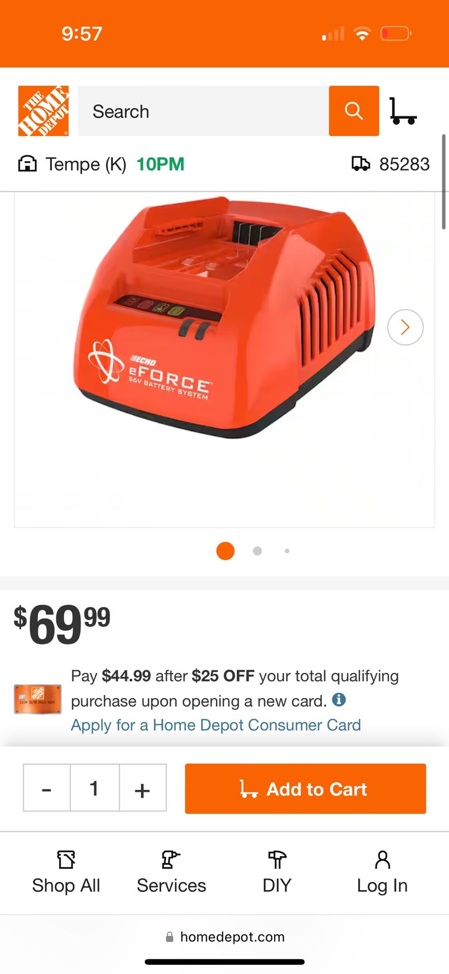 New  ECHO eFORCE 56V Standard Charger 