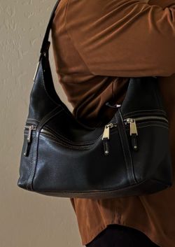 Genuine Leather Tignanello Large Black Bag