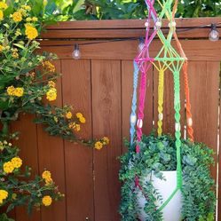 Youpa's Rainbow Macrame 48" Planter Plant Hanger (AZUSA) 