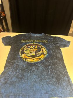VINTAGE IRON MAIDEN POWERSLAVE TIE DYE T-SHIRT, BY GLOBAL, MEN'S L