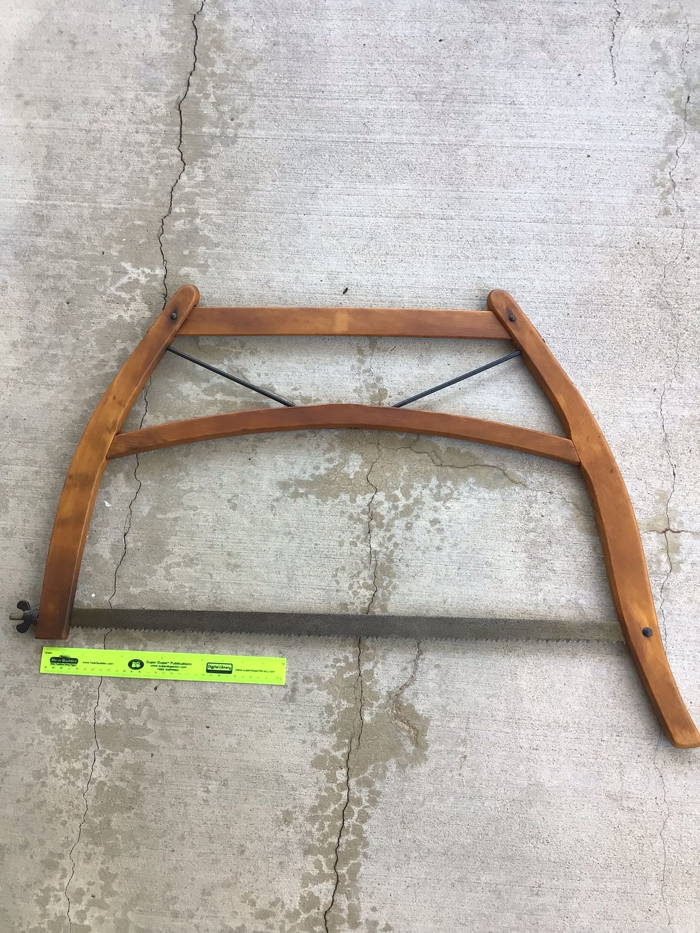 Vintage and Antique Restored Primitive Buck Saw Cross Cut Bow Saw 1960’s Handmade
