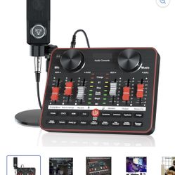 Sound Card G1 & L3 Condenser Microphone Set USB Sound Mixer Mic Audio Interface Sound Board For Phone Recording Live Streaming ,Easy to Operate