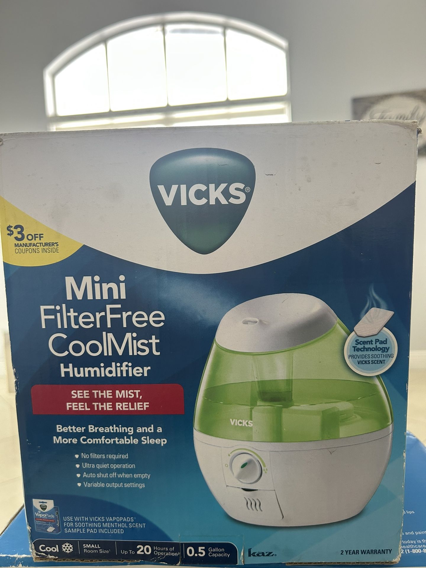 Vicks Mini FilterFree CoolMist Humidifier Small Room Size