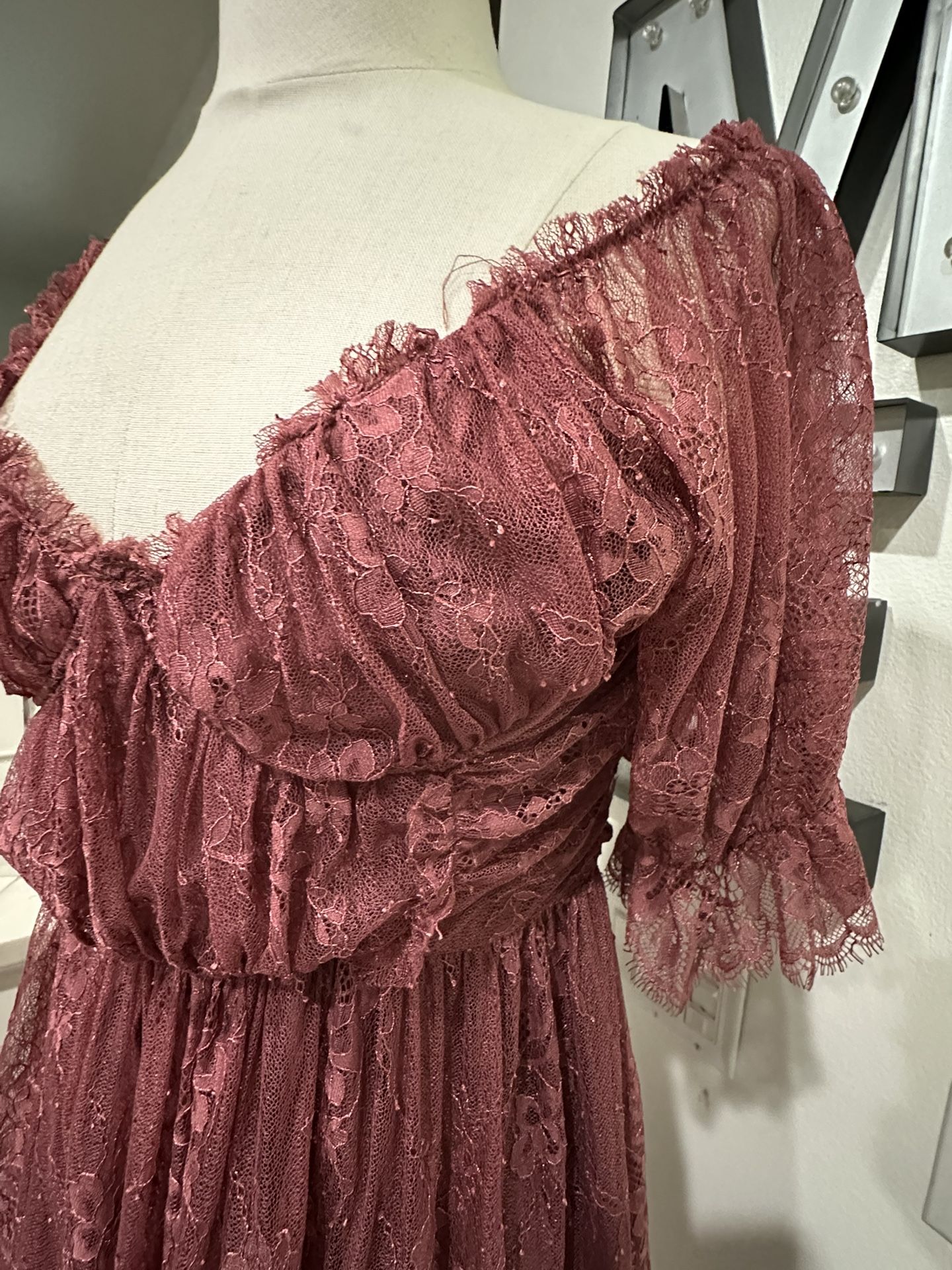ear Jane Lace Midi Dress in Roan Rouge FREE PEOPLE Burgundy Lace Dress Sz 8  - hulwithkids.com