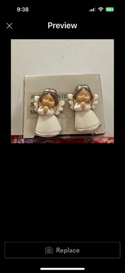 Set of six ceramic angel magnets