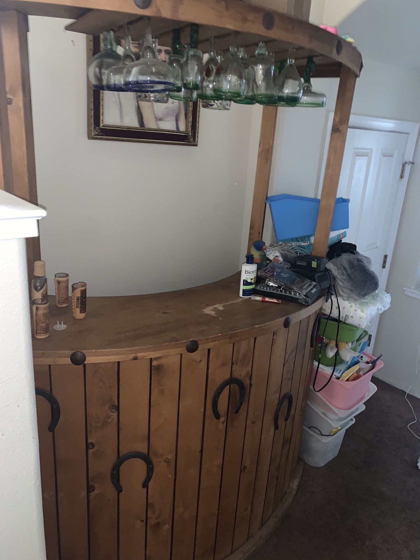 Rustic wooden bar