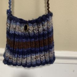 Striped Knit Shoulder Bag