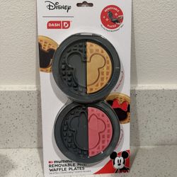 DASH Removable Mini Waffle Plates Set of Two: Mickey Mouse & Minnie Mouse