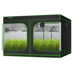 VIVOSUN 10x10 Grow Tent, 120"x120"x80" High Reflective Mylar with Observation Window and Floor Tray for Hydroponics Indoor Plant 
