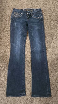 LA Idol low cut dark blue embellished women's jeans size 5 (2 or 3) 34