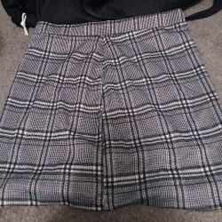 Black Grey And White Skirt
