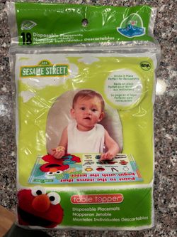 ELMO 18 count disposable placemats/ table topper
