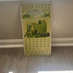 Metal John Deere Calendar Sign 