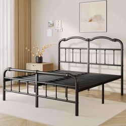 FULL 14” Black Metal Bed Frame