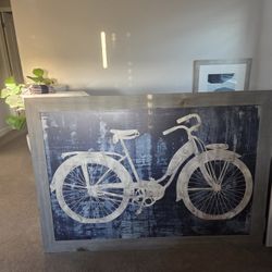 "Rustic Bicycle Brushed Silhouette" canvas print by artist Amanda Wade