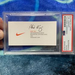 Phil Knight Autographed Nike Buisness Card Rare Find 