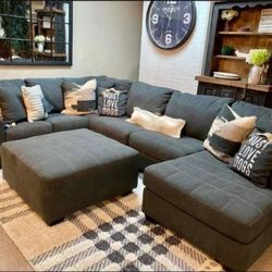 Ambee Slate Sectional Oversized Ashley Brand New Couch 