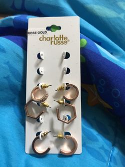 New rose gold earrings! Never worn