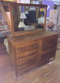 Circa 1850 Oak Dresser w/ mirror