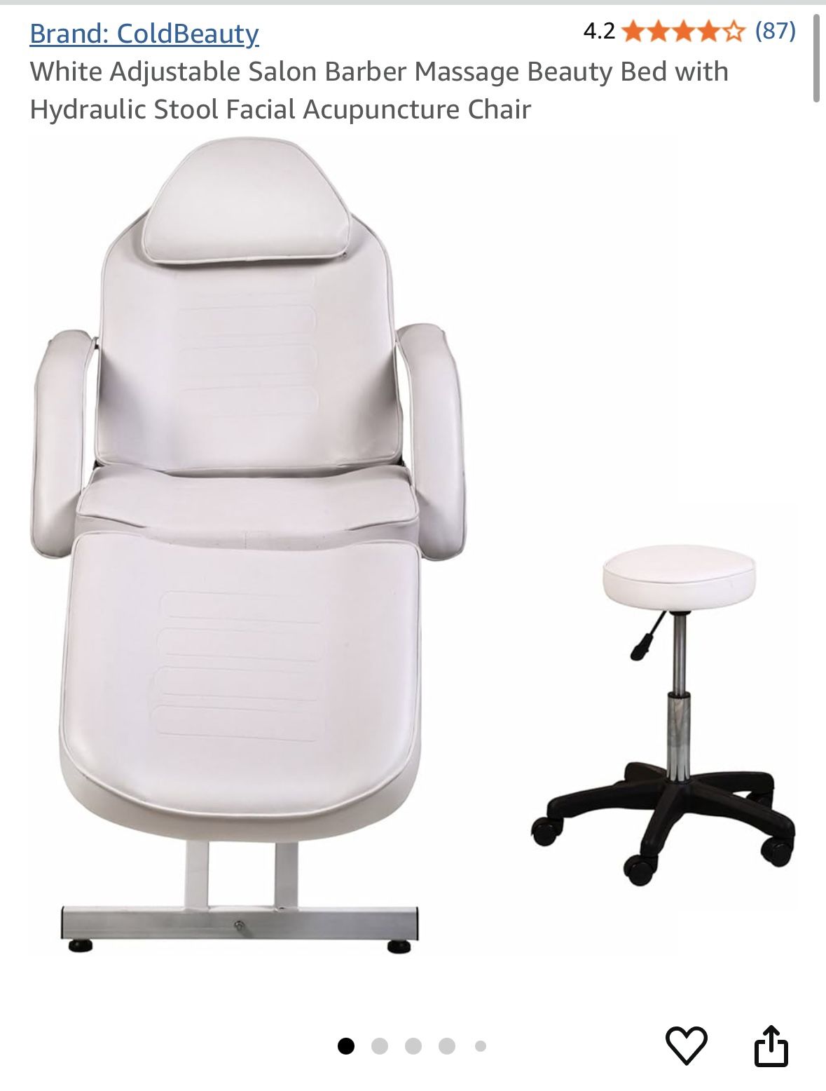 Massage/spa table with stool