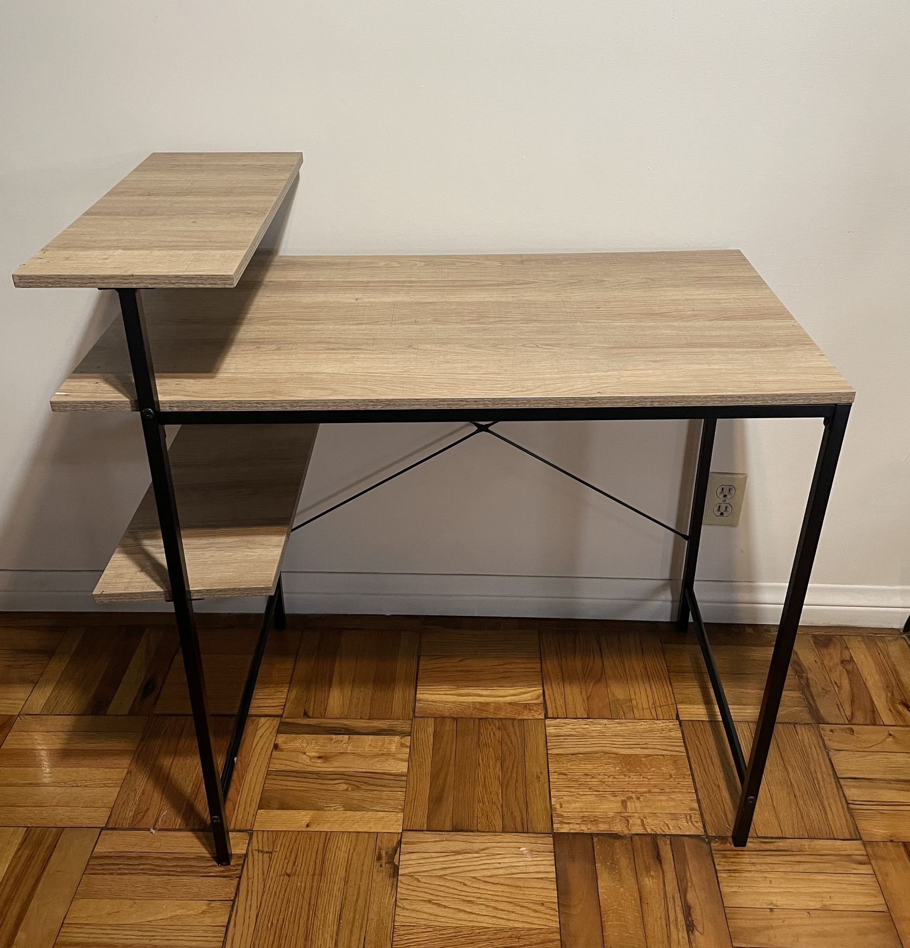 Mainstays Side Storage Desk Natural Escritorio de almacenamiento