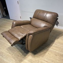 Brown power recliner reclining chair rocker