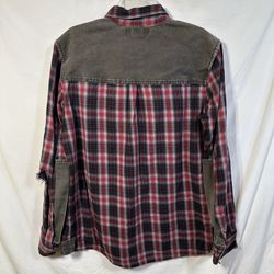 Distressed Large Plaid Flannel Western Rockabilly Shop 