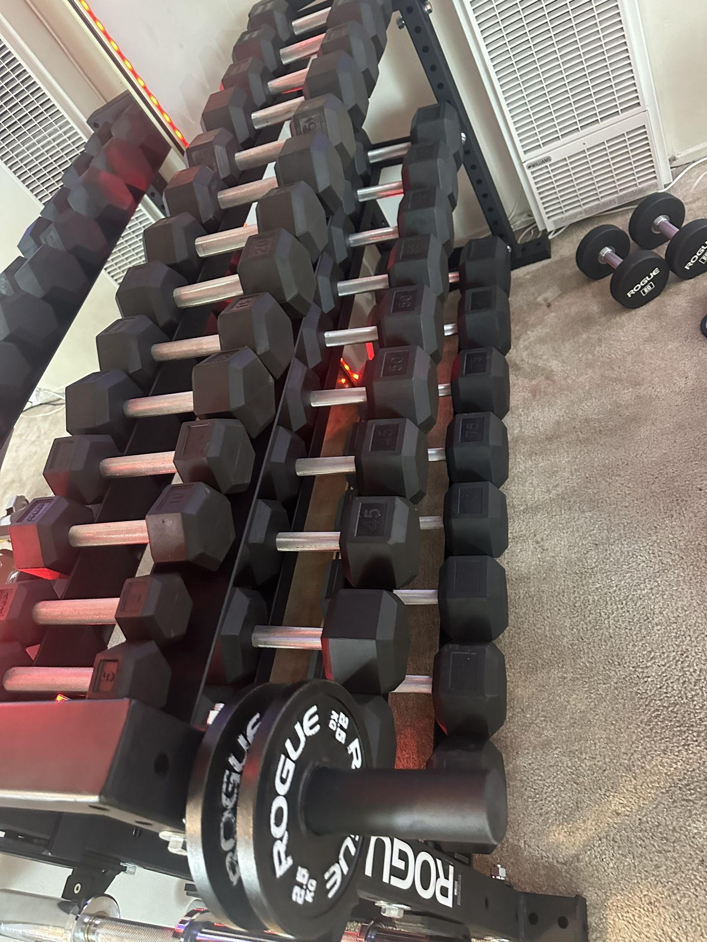 REP DUMBBELLS 5-50 WITH REP RACK