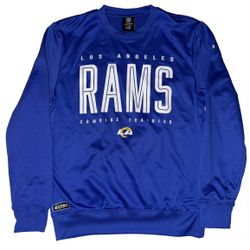 Los Angeles Rams Crewneck Sweatshirt Mens Medium Blue New White Font Combine