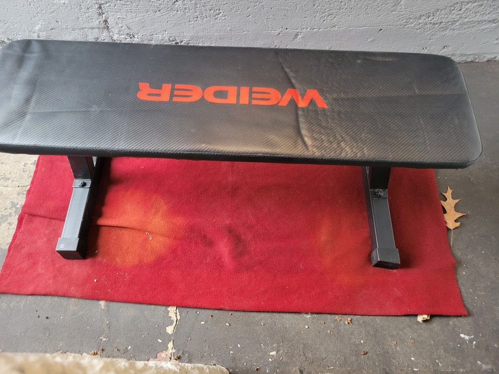 WEIDER FLAT BENCH
EXCELLENT CONDITION
11525 S HALSTED DUNKIN DONUTS
35$ CASH ONLY AS IS