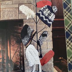 37” X 11” Iron Metal Mitten Hat Rack Tree