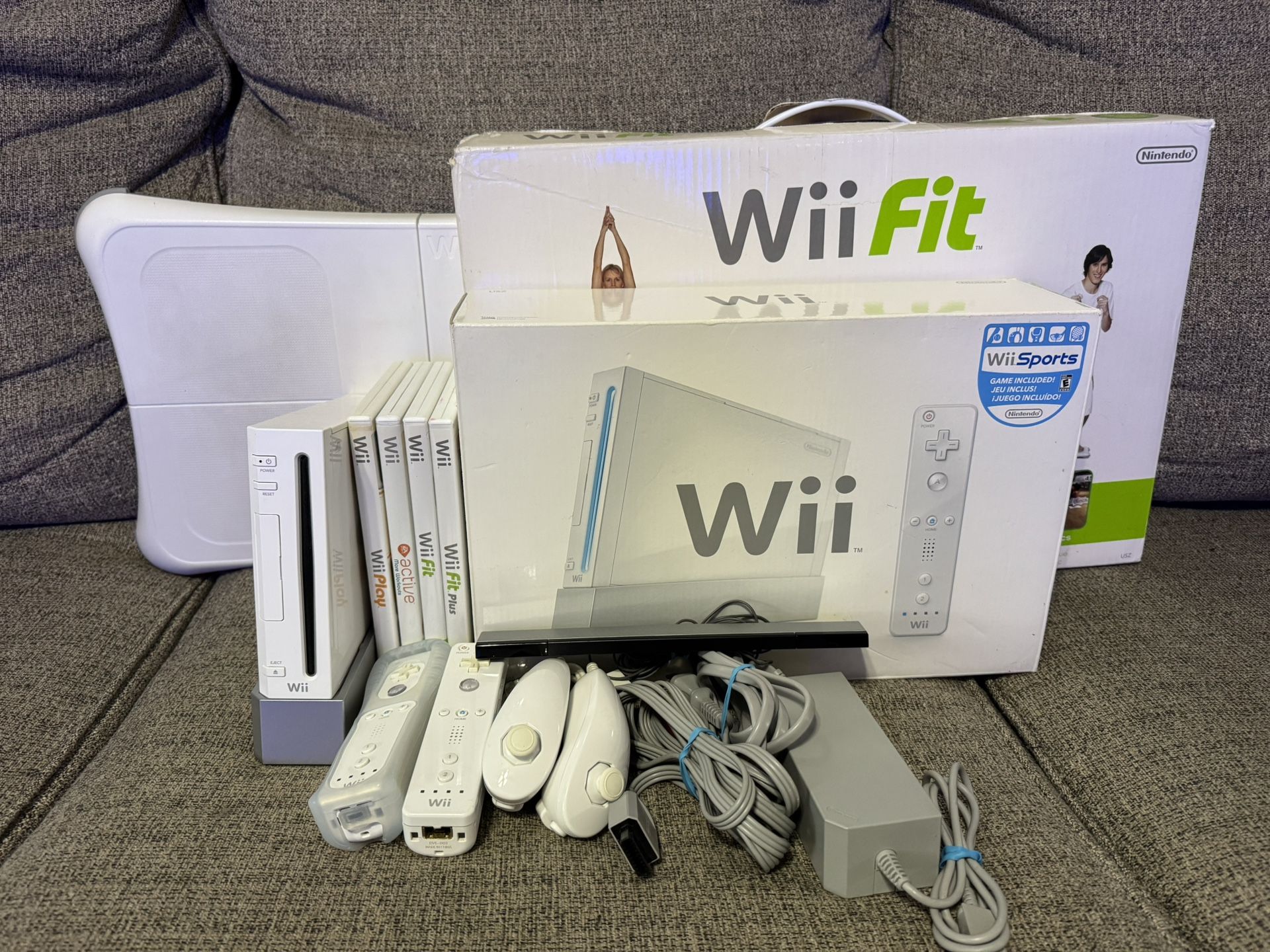 Nintendo Wii Bundle + Wii Fit Board + 4 Games + Controllers — Tested & Ready to Play